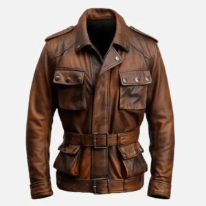 Military Style Vintage Leather Jacket