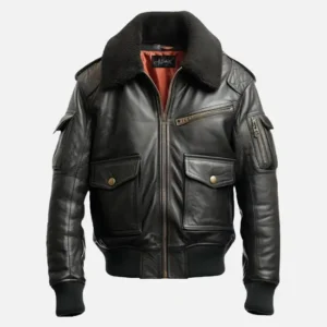 Black Speedway Leather Bomber Jacket